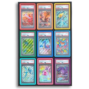 Boîte de présentation de cartes gradées en plastique durable à 9 emplacements, cadre de protection moderne pour TCG Slab, vente en gros personnalisée - Product Image 1