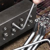 Clé Torx en acier au chrome-vanadium CRV de type L, T10 T15 T20, embout de tournevis avec trou magnétique pour vis antivol