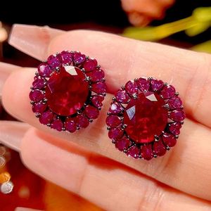 Wholesale Eco-friendly Copper Fashion Jewelry <b>Sets</b> Women 18*20mm Red Zirconia Premium Necklace <b>Earrings</b> Ring <b>Set</b> - Product Image 4
