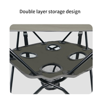 Table de rangement pliante portable pour l'extérieur Table de camping légère pour pique-nique randonnée avec porte-gobelet