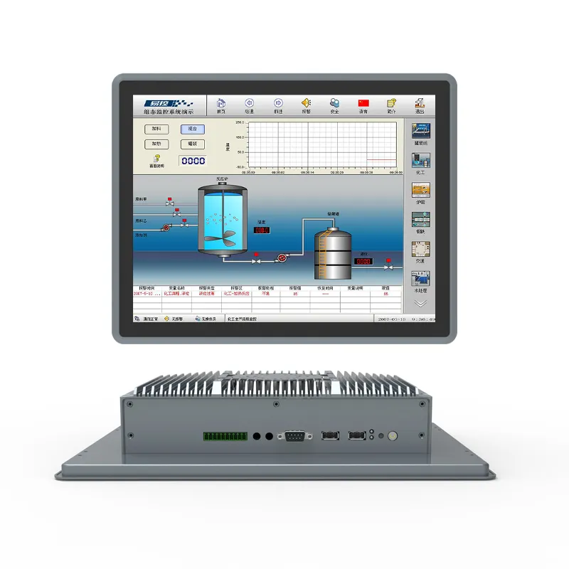 Tela de toque capacitivo IP65 à prova d'água para PC industrial personalizado de 15 polegadas com alto consumo de energia