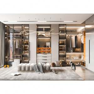 Custom Luxury Bedroom Furniture Wooden Two Door Wardrobe Clothes Organizer <b>Cupboards</b> Wardrobes With Dressing Table - Product Image 6