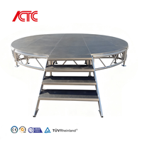 Plateforme de scène modulaire ronde en alliage d'aluminium, pliable, à haute capacité de charge, pour événements extérieurs et mariages, avec services de conception gratuits