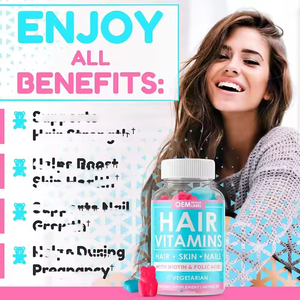 Suplemen <span class=keywords><strong>Vitamin</strong></span> Gummies Vegan, mengandung Biotin, Vegan <span class=keywords><strong>Vitamin</strong></span> C, <span class=keywords><strong>B12</strong></span>, Biotin dan Zinc - Product Image 5