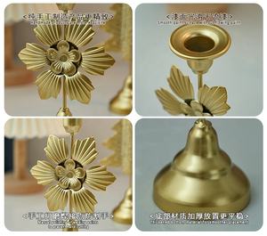 Chandelier Rétro Ancien Support de Bougie de Bureau en Forme de Plante en Fer Décoratif Décoration de Mariage - Product Image 6