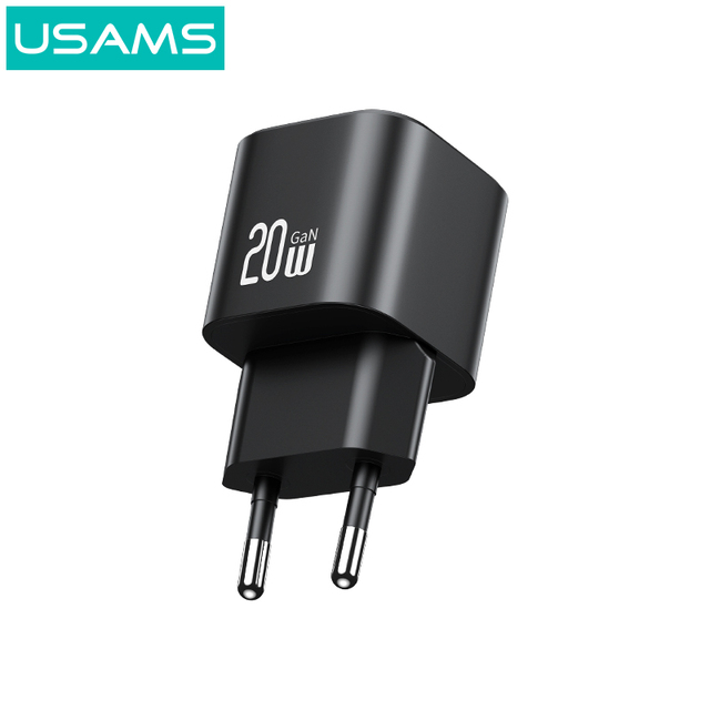 USAMS CC260 PD 20W Adapter Usb Type c Type-c Fast Charging EU US UK Plug Cargadores Para Celular Wall Charger for IPhone 15 14