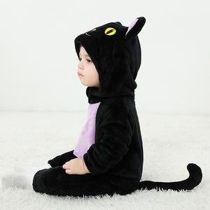 TONWHAR Baby Purple Cat Romper Animal Costume para niños Pijamas para niños con cremallera bidireccional - Product Image 3