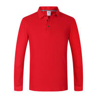 Polo à manches longues en coton peigné à longues fibres logo imprimé personnalisé vêtements de travail de supermarché polo à manches longues pour hommes