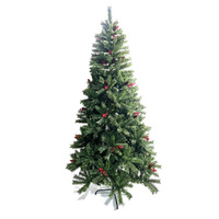 Árbol de Navidad Artificial de PVC Denso de Alta Calidad, con Agujas de Pino Mixtas, Realista, para Decoración Interior, Mesa, Chimenea y Repisa