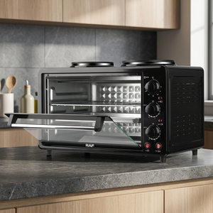 Mini-four électrique RAF 12L 1500W, commande mécanique, cuisson, toasts, réchauffage, avec minuteur et éclairage intérieur - Product Image 2