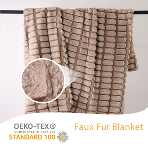 Couverture en <span class=keywords><strong>fausse</strong></span> <span class=keywords><strong>fourrure</strong></span> OEM, textile de maison personnalisé, couverture en <span class=keywords><strong>fausse</strong></span> <span class=keywords><strong>fourrure</strong></span> luxueuse à double face plissée pour lit d'hiver - Product Image 3