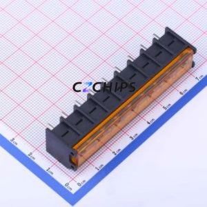 DBT50G-7.62-9P-BK-P Barrier Terminal Block Through hole,P=7.62mm Connector With Cover Plate 7.62mm 1x9P Straight Pin - Product Image 1