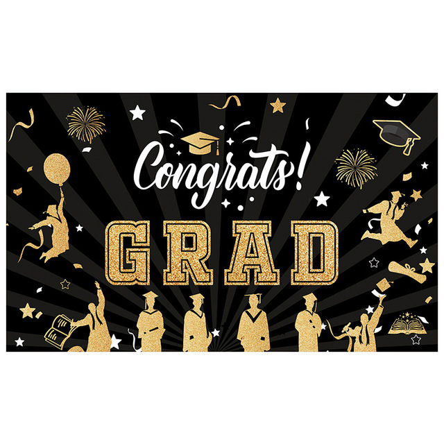 Cross-border New Arrival Graduation Season Backdrop 2026 Graduation Event Party Decoration Hanging Cloth Banner Custom Polyester