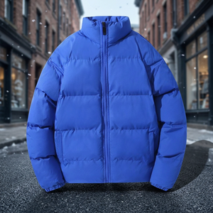 Pink Padded Puffer Jacket Winter High Street Canvas Stand Collar Zipper Closure <b>Waterproof</b> Breathable Trendy <b>Warm</b> Soft Outerwear - Product Image 3