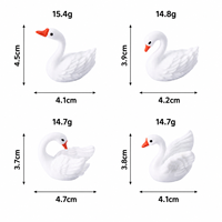 Figurines d'animaux miniatures en résine en gros, ornement cygne blanc, figurine d'amour, Saint-Valentin, mariage, miniatures de jardin féerique, décoration