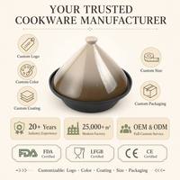 Pot à tajine de bonne qualité, écologique, pour cuisinière à induction, grande poêle de cuisson antiadhésive avec couvercle, taille personnalisée disponible