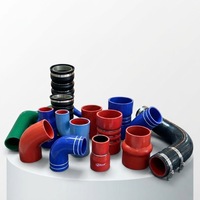 Tuyau en silicone pour refroidisseur d'air de camion industriel (CAC) avec doublure FKM, haute température, haute pression, coude personnalisé, noir, découpe sur mesure