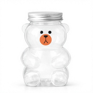 ขวดพลาสติก PET รูปหมี ขนาด 500 มล. พร้อมฝาเกลียว คุณภาพสูง สำหรับบรรจุเครื่องดื่มนมและเครื่องดื่มต่างๆ ส่งตรงจากโรงงาน - Product Image 1