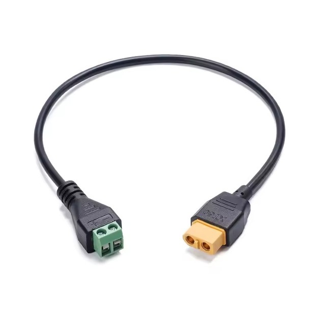 Solderless XT60 Female to 2pin Terminal Connector Adapter Cable for Portable Power Station, Drone, Solar Panel, Balance Charge