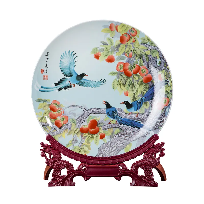 Jingdezhen-platos de Arte de porcelana, placas decorativas de cerámica, platos de exhibición para fiesta y decoración