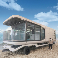 Maison mobile de 40 pieds sur roues avec cuisine équipée, maison-capsule mobile