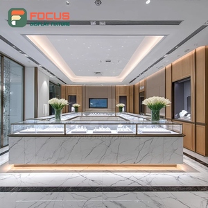 Modern Jewelry Retail Display System Wood <b>Frame</b> Brand Store Showcase Cabinet - Product Image 4