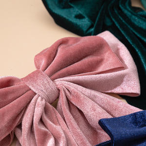2025 luxe élégant velours arc Long ruban pince à cheveux Long arc filles pinces à cheveux accessoires - Product Image 3