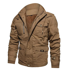 Veste bomber zippée pour homme, fourrure rétro, style robuste, avec capuche matelassée en coton et multiples poches, pour le travail, approvisionnement transfrontalier - Product Image 2