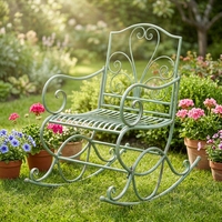 Banc de patio en métal vert antique, durable, fait à la main, design traditionnel, mobilier de jardin décoratif pour la maison, vente en gros pour adultes