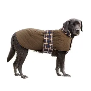 Wind dichte Luxus-Haustier produkte Winter Haustier bekleidung Mantel Hunde jacke Plaid große Hunde kleidung mit verstellbarem Gürtel
