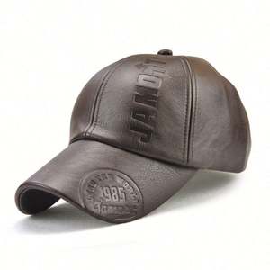 Casquette de baseball en cuir PU gaufré imprimé Jamont, chaude et tendance, pour hommes, idéale pour les sports de plein air – Collection Automne Hiver 2022 – Vente en gros, en stock - Product Image 3