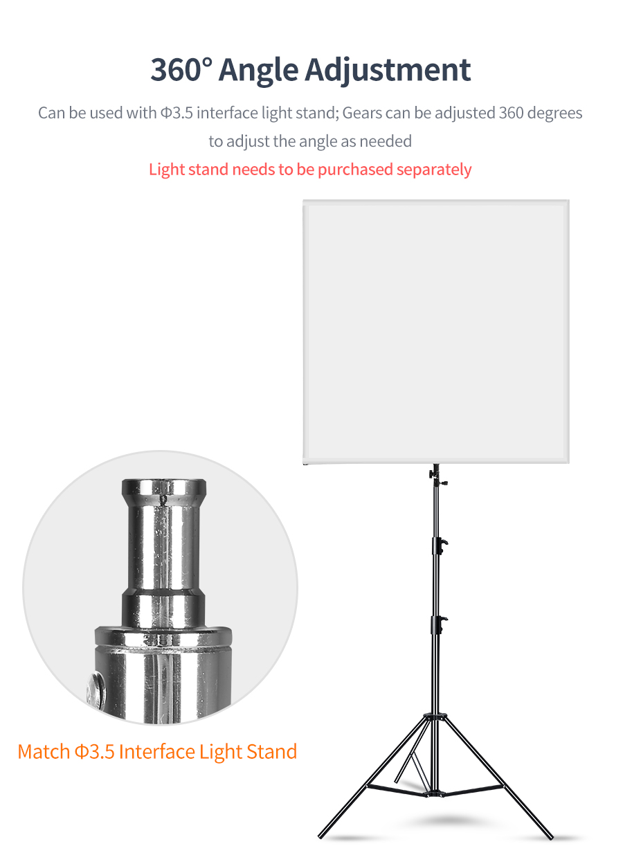 110cm 43in Scrim Large Silver Diffuser Reflector Collapsible Aluminum Alloy Frame with Angle Adjustment Handle for Photography