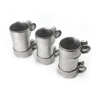 Colliers de serrage pour manchons d'échappement haute résistance, de 1,5 po à 3,0 po, OEM personnalisés, double largeur, polis, pour silencieux d'échappement