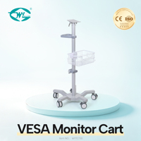 Chariot mobile pour moniteur VESA WEIYE, chariot médical pour écran avec roues à frein pour hôpital, clinique, poste de travail
