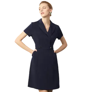 Neues Design Wrap Sexy Formale V-Ausschnitt Kragen Lady Office Elegantes Kleid Verwendung für Karriere Frau