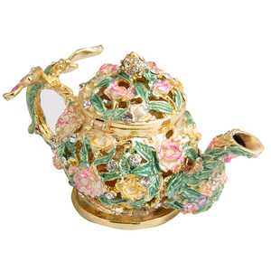 Théière Rose Style Campagne Française 2026, Nouveauté Tendance, Émail Coloré Incrusté de Diamants, Artisanat Métallique - Product Image 4