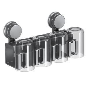 Support mural Doltz pour brosses à dents avec ventouse, organiseur de rangement pour brosses à dents électriques et gobelets pour salle de bain - Product Image 4