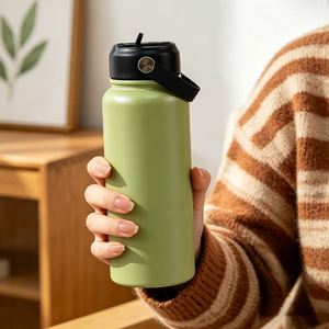 Matte Black Stainless Steel Sports Insulated Bottle Understated Fashion - Product Image 1