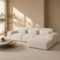 VONLIVA US-Lager Sofort Lieferbar Schwarzes Cord 4-Sitzer Modulares Ecksofa Komprimiertes Sofa Versand in 3 Tagen Kostenloser Versand