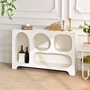 INNOVA Home Modern White <b>Wooden</b> Living Room Cabinet <b>Bookcase</b> with 4 Shelves for Home Office and Living Room Furniture - Product Image 2
