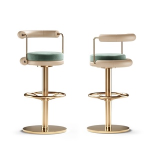 Ziye — chaise de bar vintage pivotante, tabouret de bar en métal, style nordique, de luxe, simple, moderne - Product Image 1