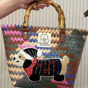Bolso Tote de Bambú Tejido a Mano para Mujer, Estilo Casual, Horizontal, Cuadrado, a la Moda, para Uso Diario, Capacidad 3L, Primavera 2025, Patrón Tejido - Product Image 4
