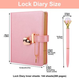 Học sinh màu hồng B6 Nhật Ký kế hoạch chương trình du lịch với khóa hình trái tim - Product Image 4