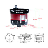 Mini servo brushless HV KST X15-1809A 24 Kgf.cm 8.4 V 0.07 Sec avec boîtier en aluminium CNC et double roulement à billes pour avions RC, voitures et drones