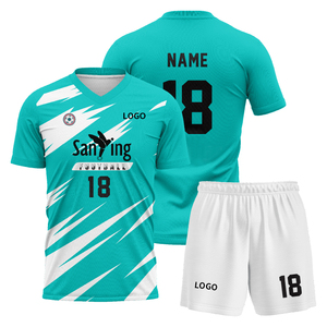Conjunto <span class=keywords><strong>de</strong></span> Uniforme <span class=keywords><strong>de</strong></span> <span class=keywords><strong>Entrenamiento</strong></span> <span class=keywords><strong>de</strong></span> Fútbol para Hombre con Logotipo Personalizado, 100% Poliéster, Transpirable, <span class=keywords><strong>de</strong></span> Secado Rápido, Sudadera Elástica con Mangas Cortas - Product Image 4