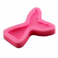 Moule en silicone pour décoration de gâteau en fondant, forme de queue de sirène, texture fine 3D, grande taille, bricolage