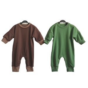 Tutina per Neonati in Tessuto Organico Francese a Maniche Lunghe con Bottoni, Stile Occidentale, 0-6 <span class=keywords><strong>Mesi</strong></span>, <span class=keywords><strong>12</strong></span>-18 <span class=keywords><strong>Mesi</strong></span>, Vendita all'Ingrosso Personalizzata - Product Image 1