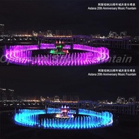Fuente de Agua Moderna Grande para Pistas de Baile, Fuente de Acero Inoxidable para Parques al Aire Libre con Luces RGB y DMX 512, Diseño con Esculturas