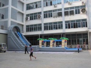 Spring Empire Outdoor <b>Inflatable</b> <b>Water</b> <b>Slide</b> With Pvc Coated Cloth Commercial Use 1000Kg Capacity 20-Person 18M 4M X 8M - Product Image 2