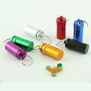 Mini llavero de contenedor colorido, caja de pastillas de aluminio resistente al agua, soporte para botella, llavero de botella de pastillas/ - Product Image 5